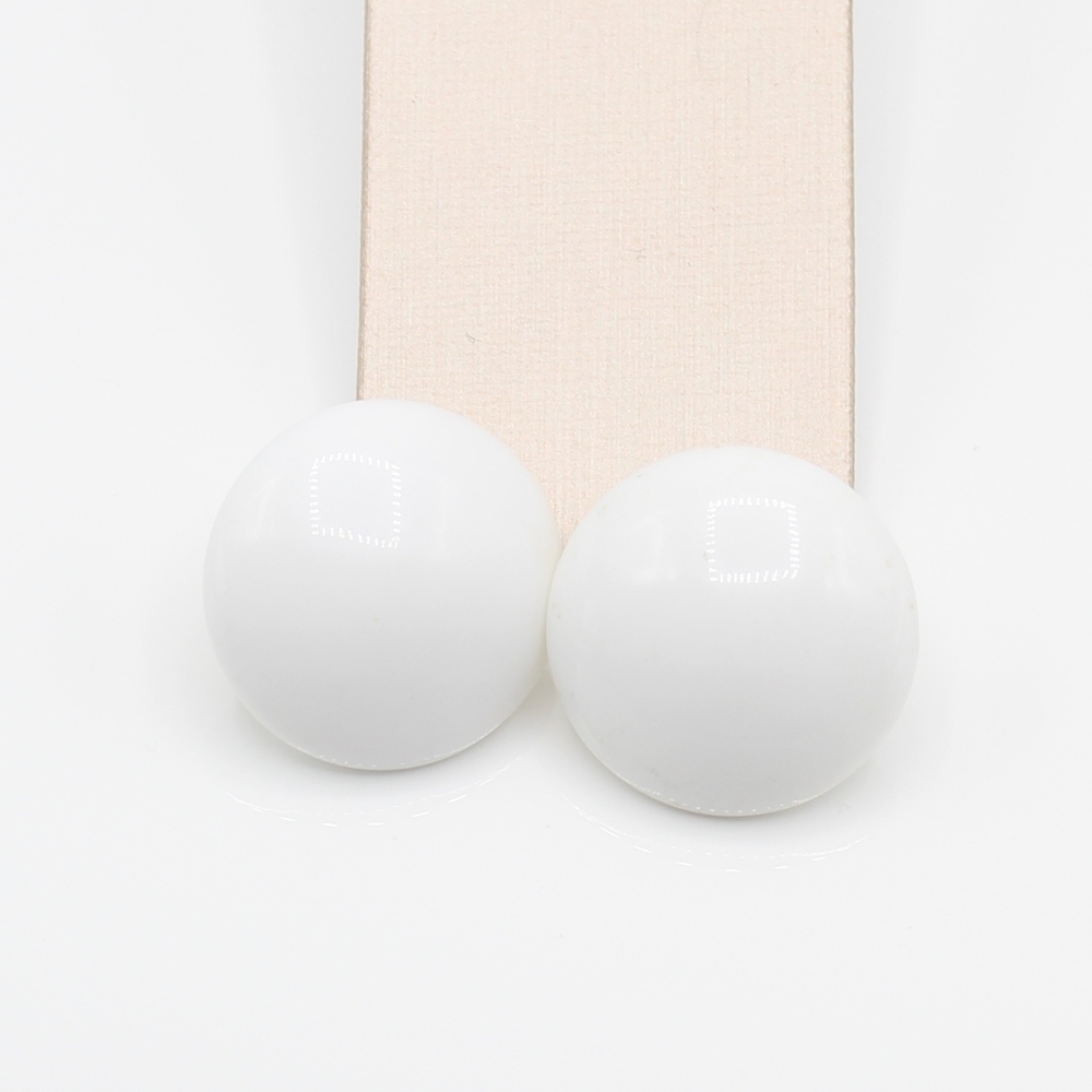 Vintage white button earrings